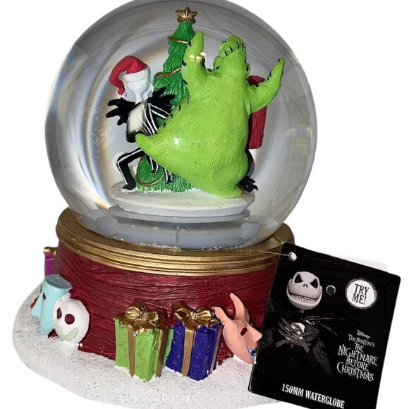 Nightmare Before Christmas Light Up Water Snow Globe Plays Music Sound Disney - Picture 7 of 9